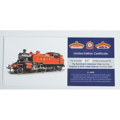 1049 - Bachmann OO gauge 31-450K limited edition collectors club exclusive Ivatt Class 2P 2-6-2T No 41241 K... 