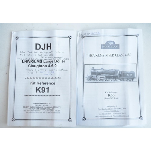 1058 - Three built up OO gauge white metal steam locomotive models to include 2 from DJH complete with tend... 