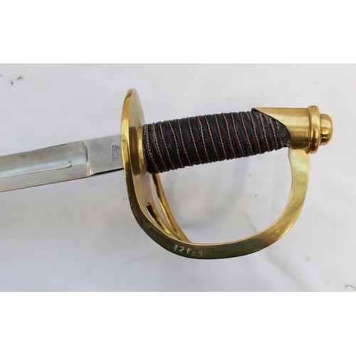 255 - Good copy of an 1860 pattern light Cavalry sabre. Stamped US ADK serial number 12165