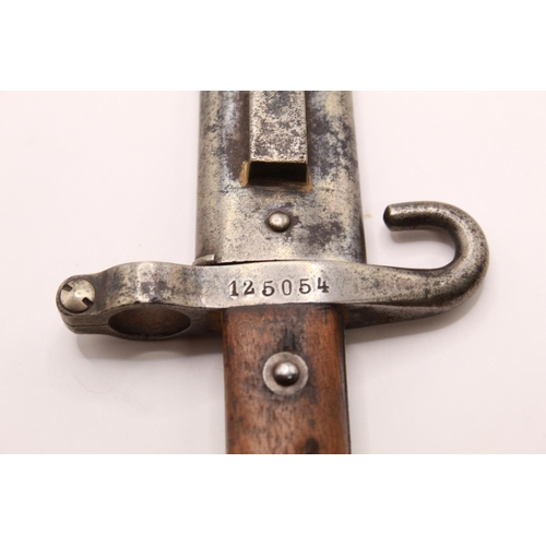 314 - Austrian M1885 NCO bayonet complete with scabbard. With crossed out serial no. 74011 to guard and a ... 