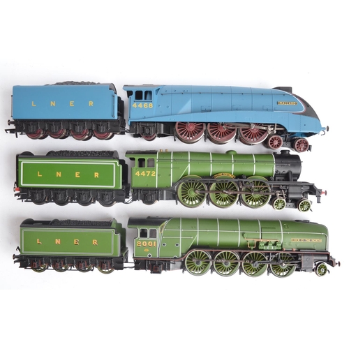 1073 - Three boxed OO gauge electric steam train models from Hornby, all LNER and all with pre-fitted digit... 