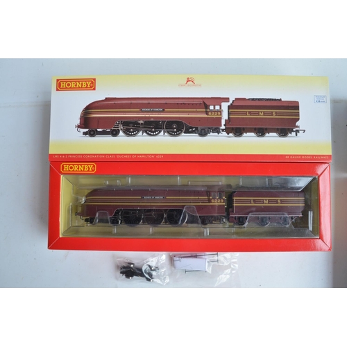 1075 - Three boxed OO gauge electric steam train models from Hornby, all LMS crimson livery to include R333... 