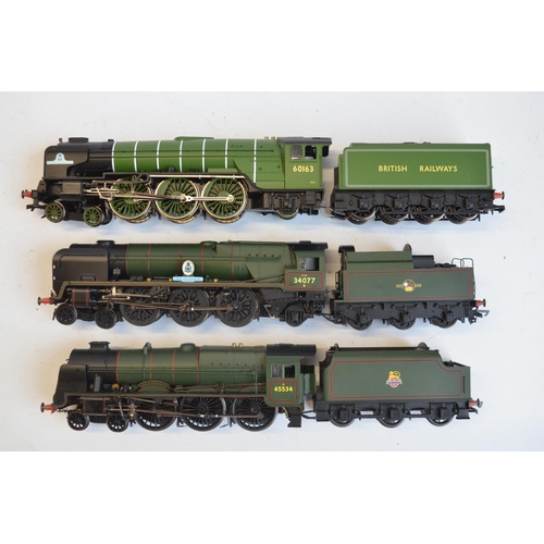 1078 - Three boxed OO gauge electric steam train models from Hornby to include R3468 BR Rebuilt Battle Of B... 