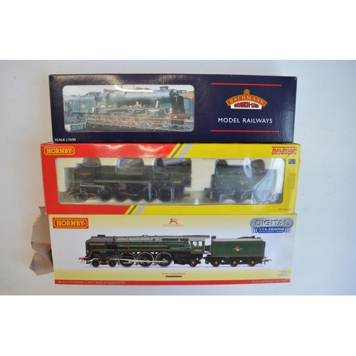 1080 - Three boxed OO gauge electric steam train models, all BR green livery to include Hornby R3244TTS Cla... 