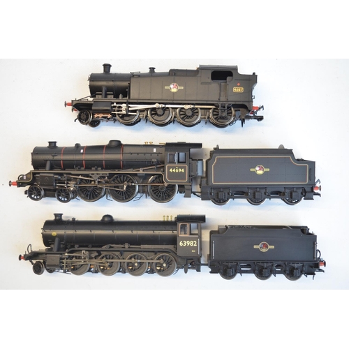 1081 - Three boxed OO gauge electric steam train models, all BR black liveried to include Hornby RR3223 2-8... 