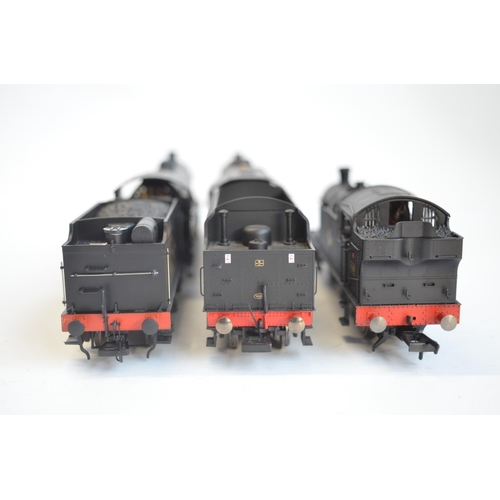 1081 - Three boxed OO gauge electric steam train models, all BR black liveried to include Hornby RR3223 2-8... 