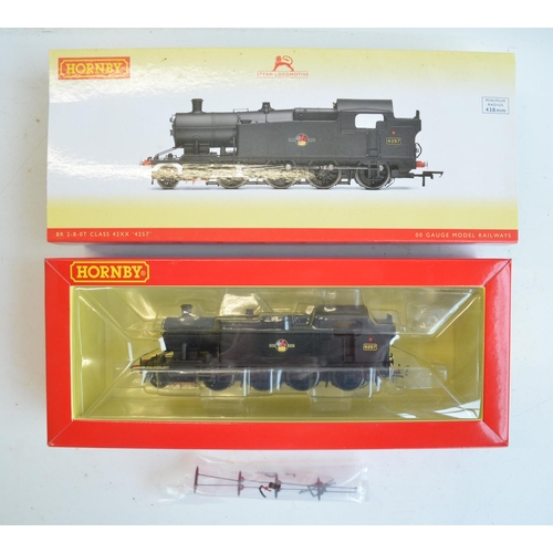 1081 - Three boxed OO gauge electric steam train models, all BR black liveried to include Hornby RR3223 2-8... 