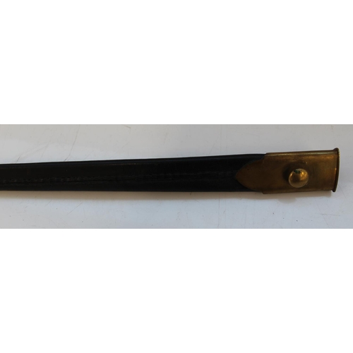 320 - British P1853 Martini Henry/Enfield socket bayonet, with unoriginal leather scabbard. With governmen... 