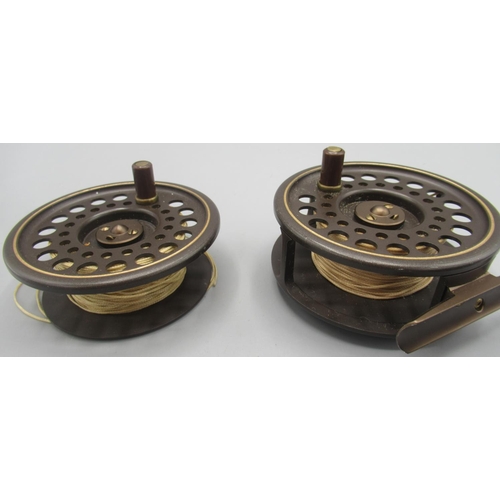 1283 - Hardy 'The Golden Prince' 7/8 fly reel in case, with spare spool and makers blue zip padded case, (3... 