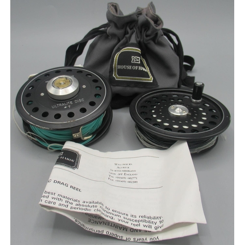 1284 - House of Hardy 'Ultralite Disc' #7 fly reel with spare spool, grey pouch and leaflet (3)