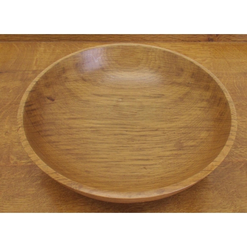 1395 - Acorn Industries of Brandsby - a turned oak circular fruit bowl, carved with signature acorn, D21cm