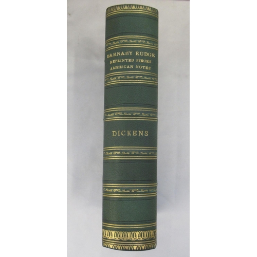 1271 - Dickens (Charles) 13 volume, green half-leather binding set, 5 raised bands and gilt work to spine, ... 