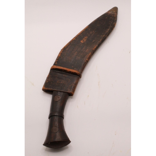 330 - WWII British MkII Kukri, complete with original brass mounted leather sheath, with ordinance departm... 