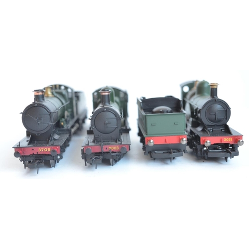 1092 - Three OO gauge electric steam train models, all GWR green livery to include Hornby R3759 Dean Single... 