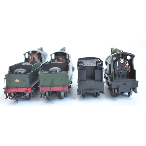 1092 - Three OO gauge electric steam train models, all GWR green livery to include Hornby R3759 Dean Single... 