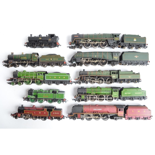 1099 - Ten unboxed previously run OO gauge electric steam train models from Hornby, Bachmann, Mainline and ... 