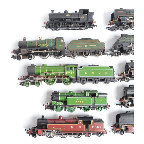 1099 - Ten unboxed previously run OO gauge electric steam train models from Hornby, Bachmann, Mainline and ... 