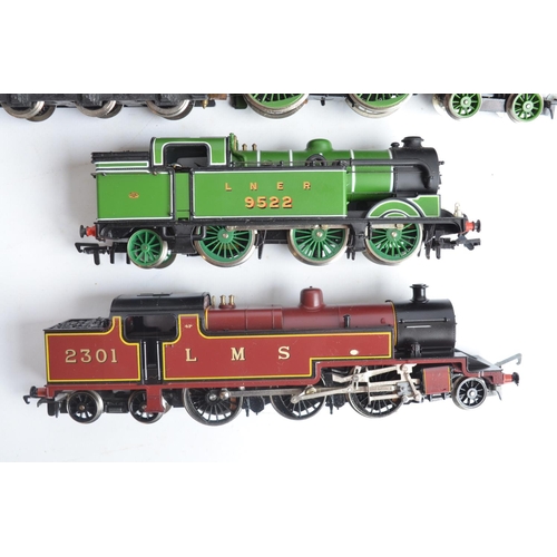 1099 - Ten unboxed previously run OO gauge electric steam train models from Hornby, Bachmann, Mainline and ... 