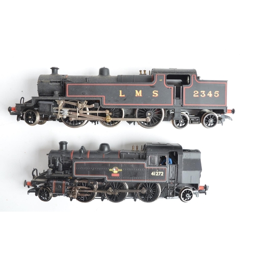 1100 - Ten unboxed previously run OO gauge electric steam train models from Hornby and Bachmann Class 2MT I... 