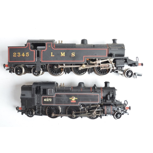 1100 - Ten unboxed previously run OO gauge electric steam train models from Hornby and Bachmann Class 2MT I... 