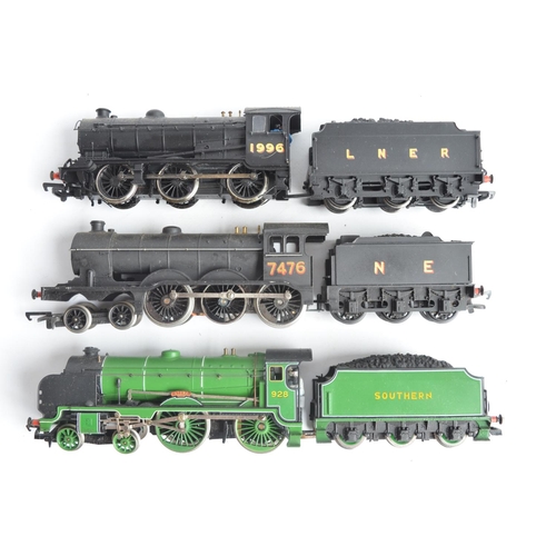 1100 - Ten unboxed previously run OO gauge electric steam train models from Hornby and Bachmann Class 2MT I... 