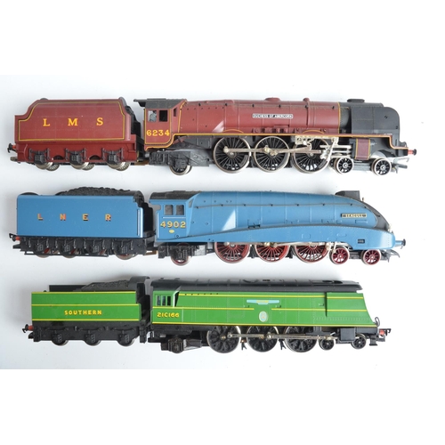 1100 - Ten unboxed previously run OO gauge electric steam train models from Hornby and Bachmann Class 2MT I... 