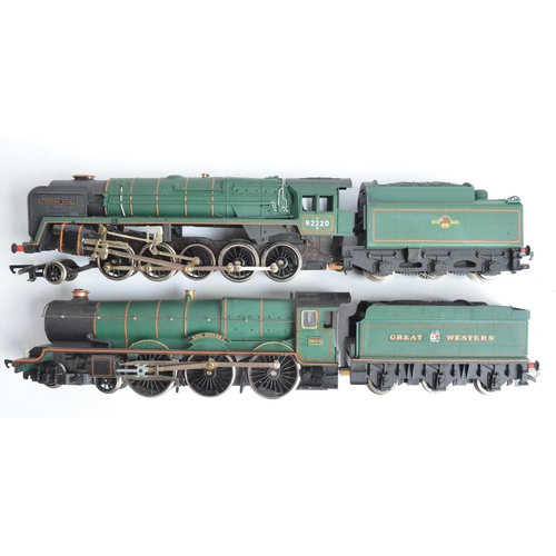 1100 - Ten unboxed previously run OO gauge electric steam train models from Hornby and Bachmann Class 2MT I... 