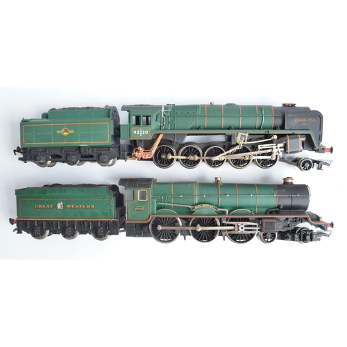 1100 - Ten unboxed previously run OO gauge electric steam train models from Hornby and Bachmann Class 2MT I... 