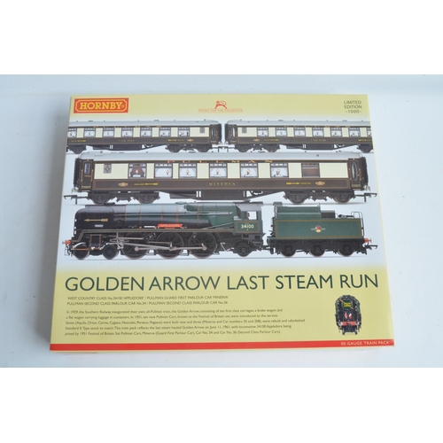 1105 - Boxed Hornby R3400 'Golden Arrow Last Steam Run' limited edition OO gauge electric steam train pack ... 