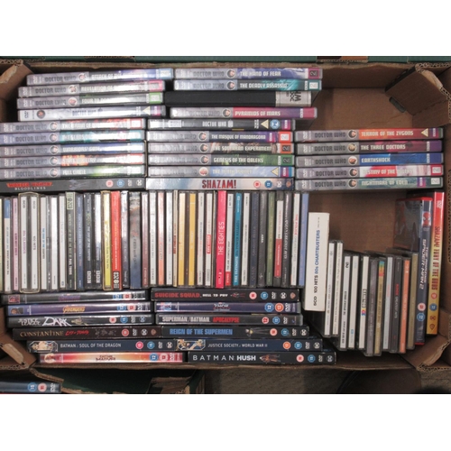 1438 - Collection of DVDs & CDS, to inc. Doctor Who, Flash, Supergirl, etc., Doctor Who comic print and a M... 