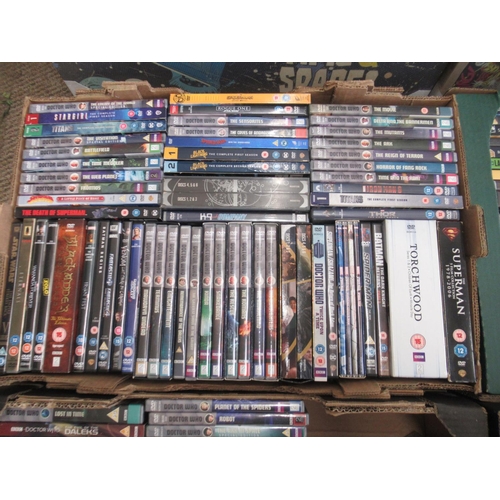 1438 - Collection of DVDs & CDS, to inc. Doctor Who, Flash, Supergirl, etc., Doctor Who comic print and a M... 