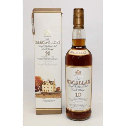 1265 - The Macallan Single Highland Malt 10 Year Old Scotch Whisky, with card box, 70cl, c2000s