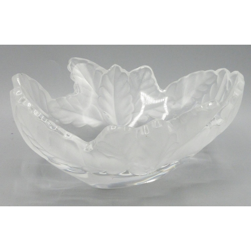 1111 - Lalique 'Compiegne' shaped oval glass bowl, L19cm