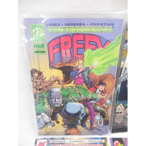 1443 - Malibu comics - mixed collection of Malibu comics to inc. Freex Signed issue #1 with COA from Cataly... 