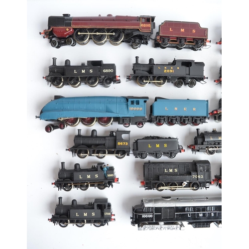 1111 - Collection of metal kit built OO gauge locomotive models and adapted pre-built models including an L... 