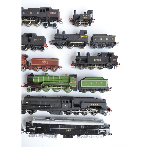 1111 - Collection of metal kit built OO gauge locomotive models and adapted pre-built models including an L... 