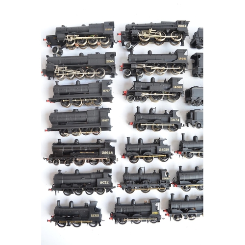 1112 - Collection of metal kit built OO gauge LMS and LNER black steam locomotive and tender models to incl... 