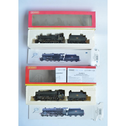 1116 - Two Hornby OO gauge weathered BR black livery Super Detail series electric steam locomotive models t... 