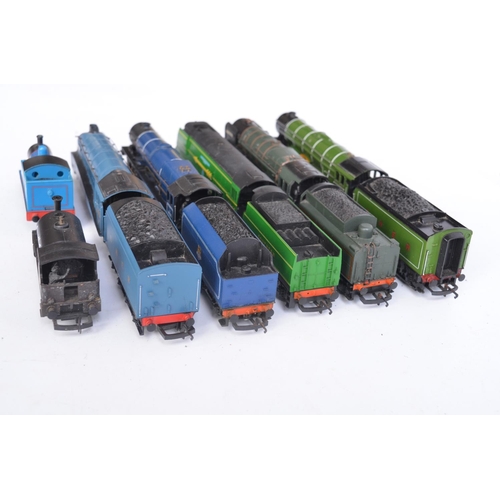 1118 - Seven unboxed previously run OO gauge electric steam locomotive models from Hornby to include Flying... 