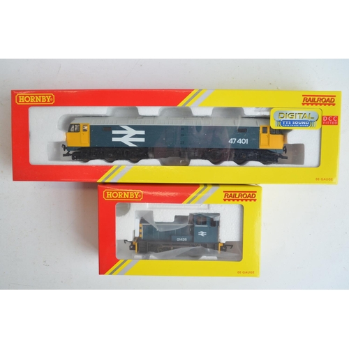 1125 - Two Hornby OO gauge diesel electric locomotive models, both BR double arrow livery to include R3287T... 