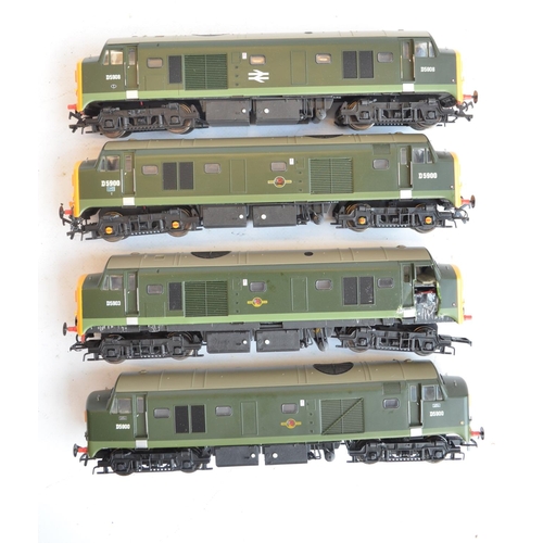 1128 - Four OO gauge Class 23 diesel electric locomotive models from Heljan, condition generally poor/adapt... 