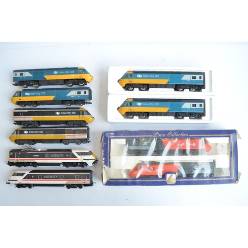 1129 - Collection of five previously run OO gauge InterCity train model pairs, each with power and dummy ca... 