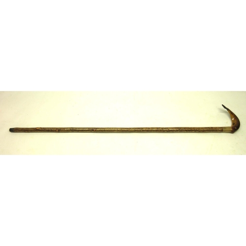 1299 - Craftsman made stick, horn handle shaped and painted as a Rainbow Trout, L128cm