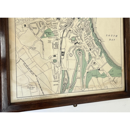 1335 - Mid 20th century map of Scarborough, Based upon The Ordnance Survey Map with the Sanction of the Con... 