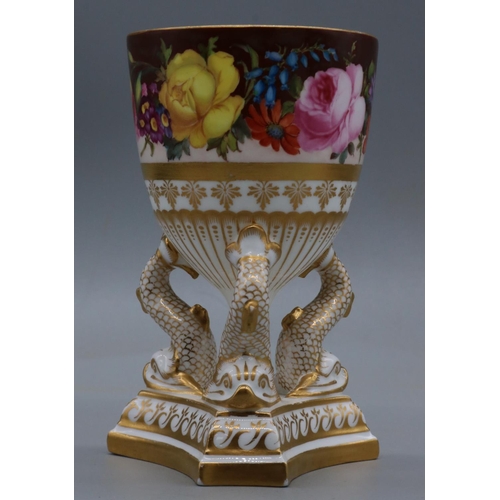 1162 - Royal Crown Derby pot pourri vase and cover, painted with profuse foliage by Albert Gregory with gil... 