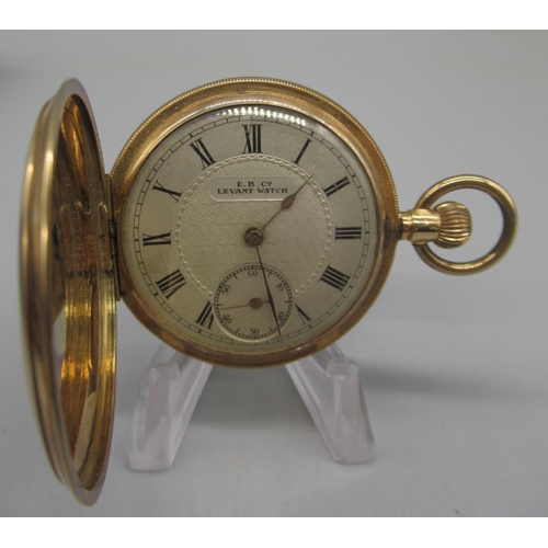 1015 - Borel-Courvoisier, Neuchatel, 'Lavant Watch' 14ct gold keyless pocket watch, signed silvered dial wi... 