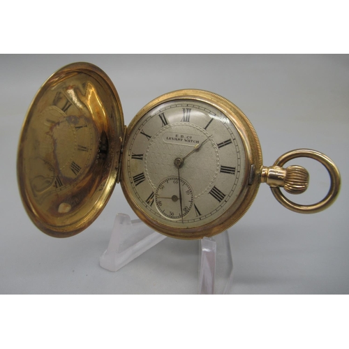 1015 - Borel-Courvoisier, Neuchatel, 'Lavant Watch' 14ct gold keyless pocket watch, signed silvered dial wi... 