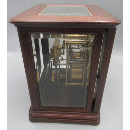 1240 - Winterhalder & Hofmeier, early 20th Century mahogany library clock, rectangular moulded glazed case,... 