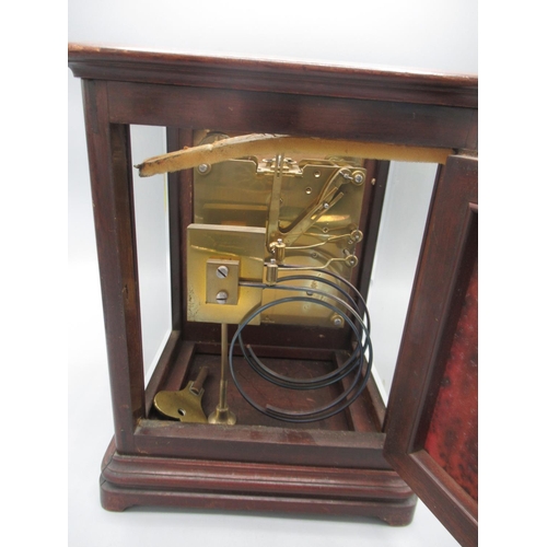 1240 - Winterhalder & Hofmeier, early 20th Century mahogany library clock, rectangular moulded glazed case,... 