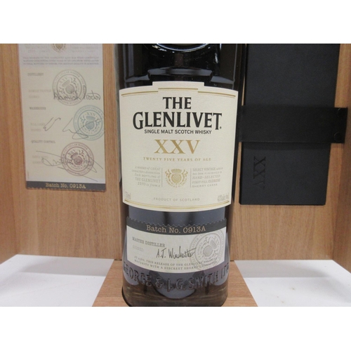 1267 - The Glenlivet XXV single malt scotch whisky, 25 year old, aged in first fill oloroso sherry casks, b... 